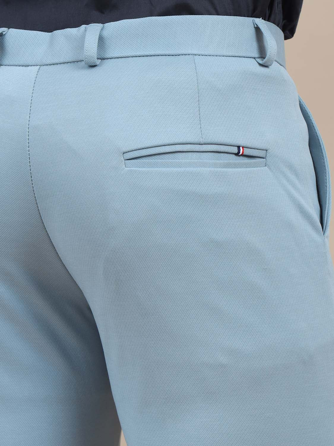 Tailor Tech 4 way Stretch Light Blue Chinos for Men