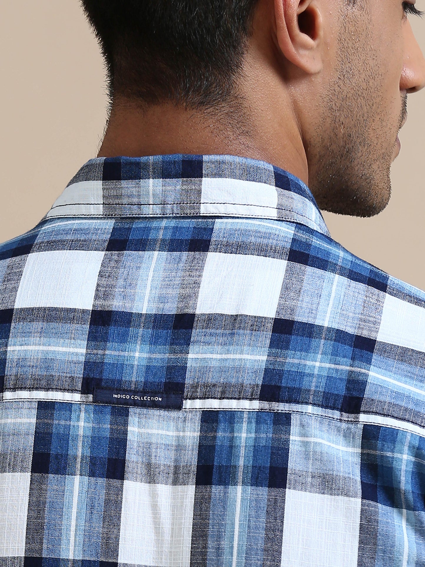 Cascade White And Blue Checks Shirt For Men