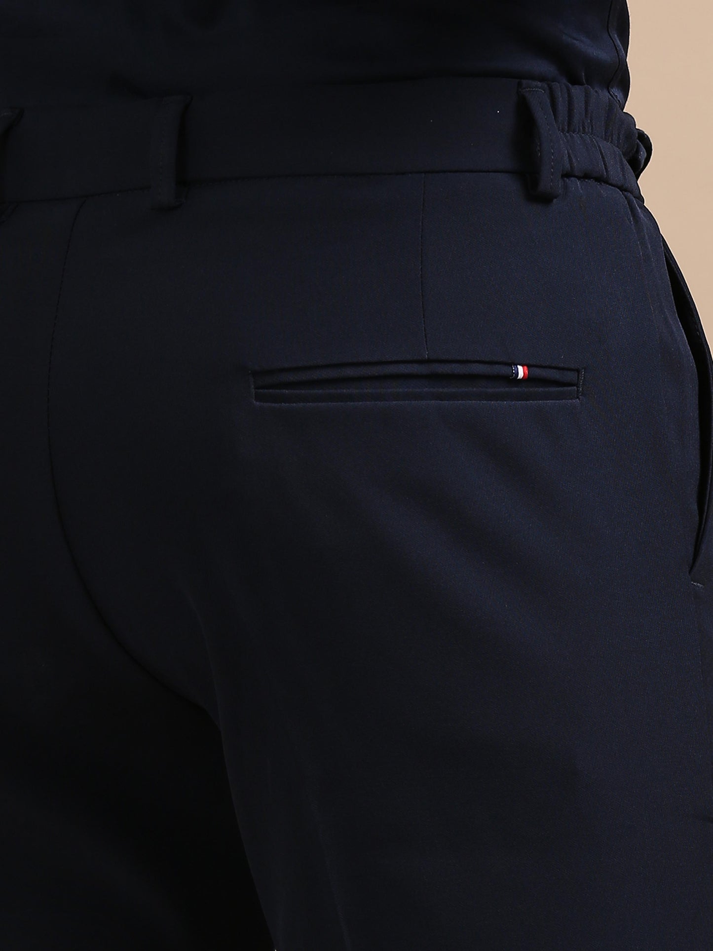 Featufle 4way Navy Blue Chinos For Men