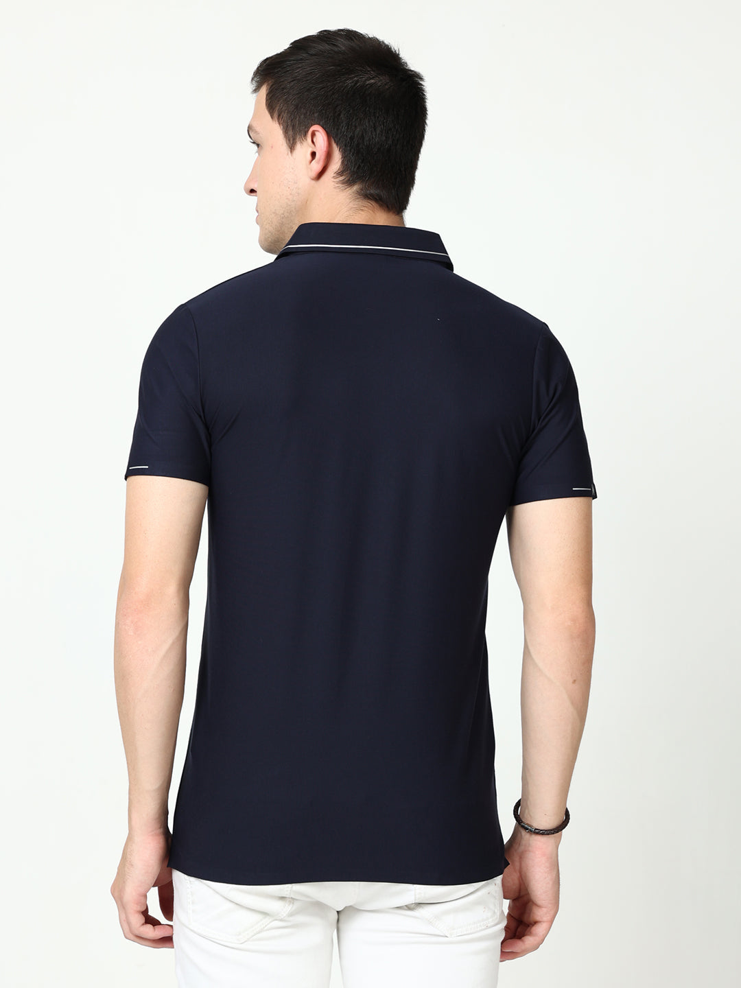 Seamless Ebony Blue Polo Tshirt for Men