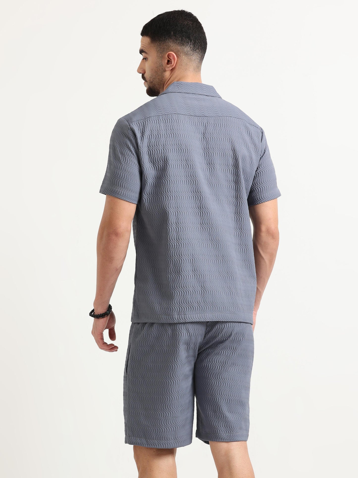 Grey Linear Waves Grey Co-Ord Set Men's 