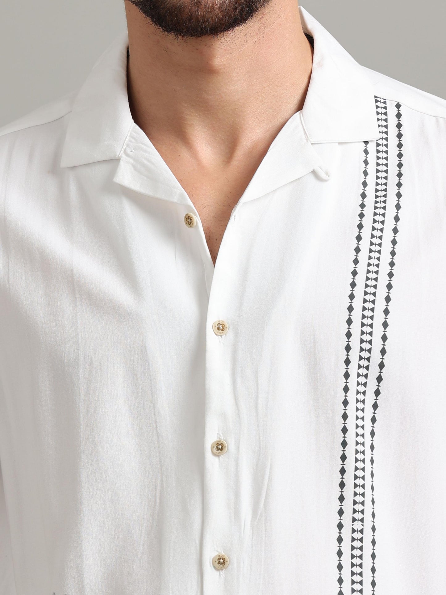 Modern White Printed Shirts for Men