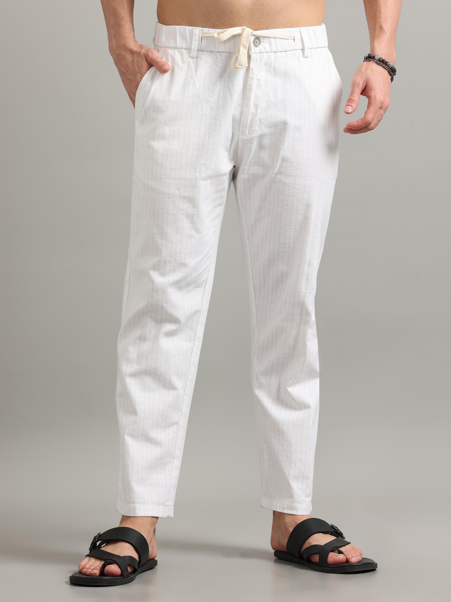  Regular Fit White Trousers For Men 