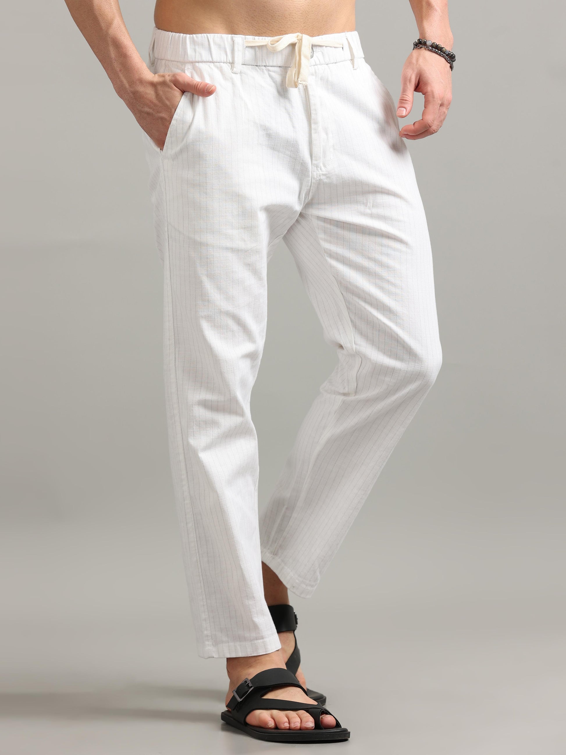  Regular Fit White Trousers For Men 