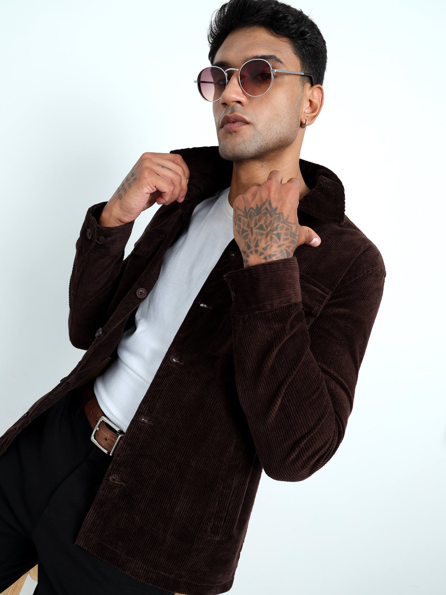 Tailored Fit Coffee Brown Men's Corduroy Jacket 