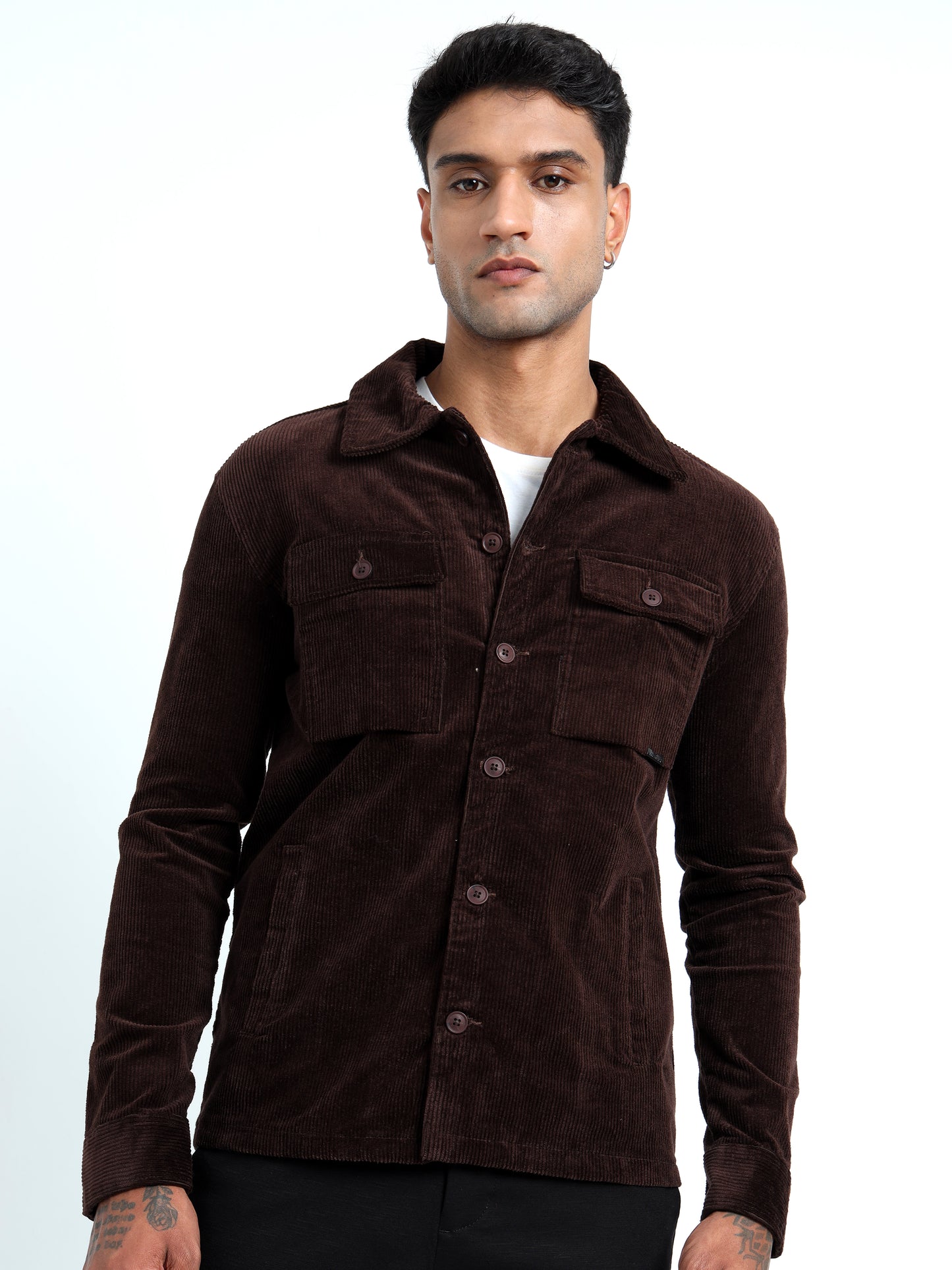 Tailored Fit Coffee Brown Men's Corduroy Jacket 