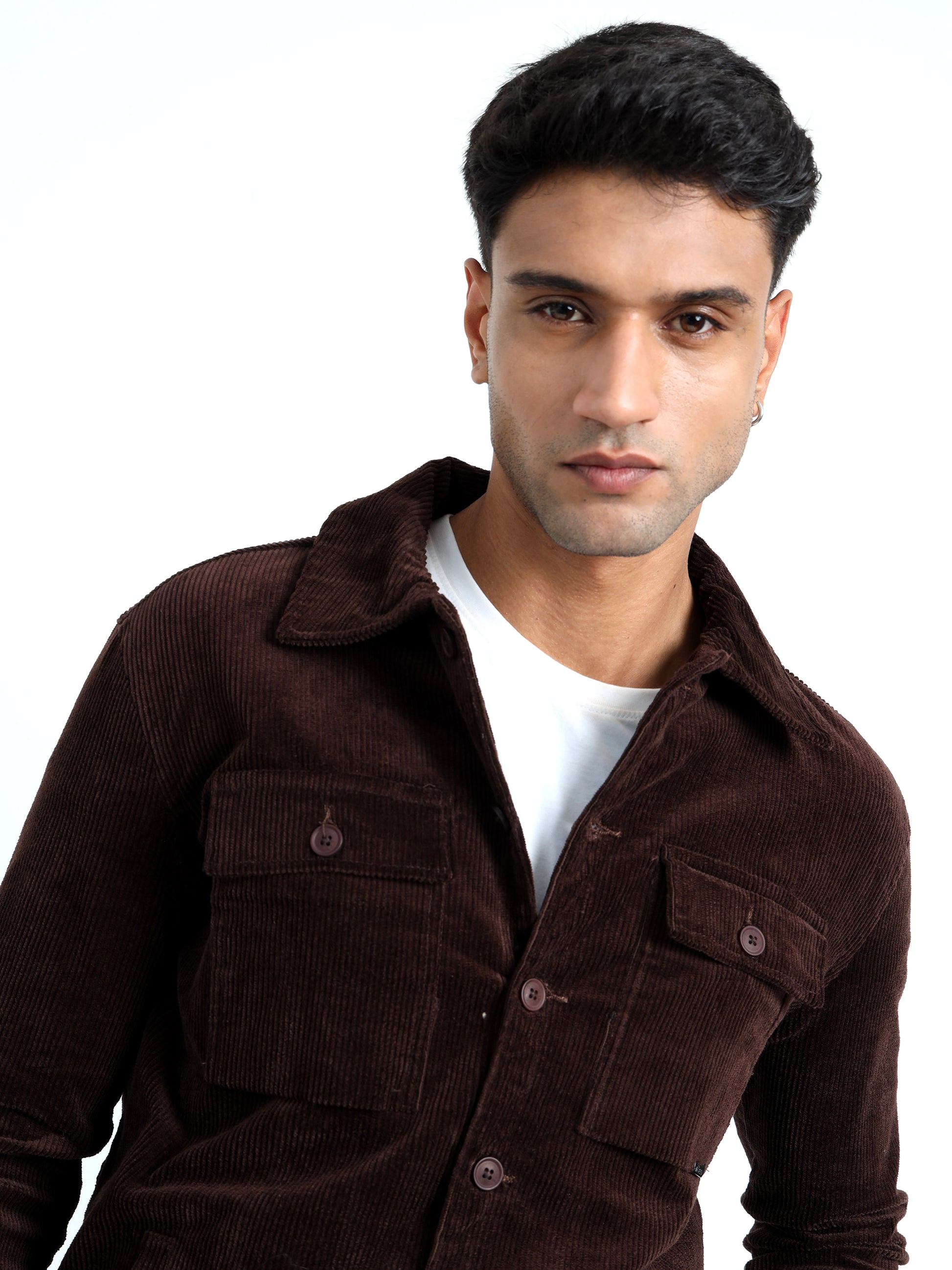 Tailored Fit Coffee Brown Men's Corduroy Jacket 