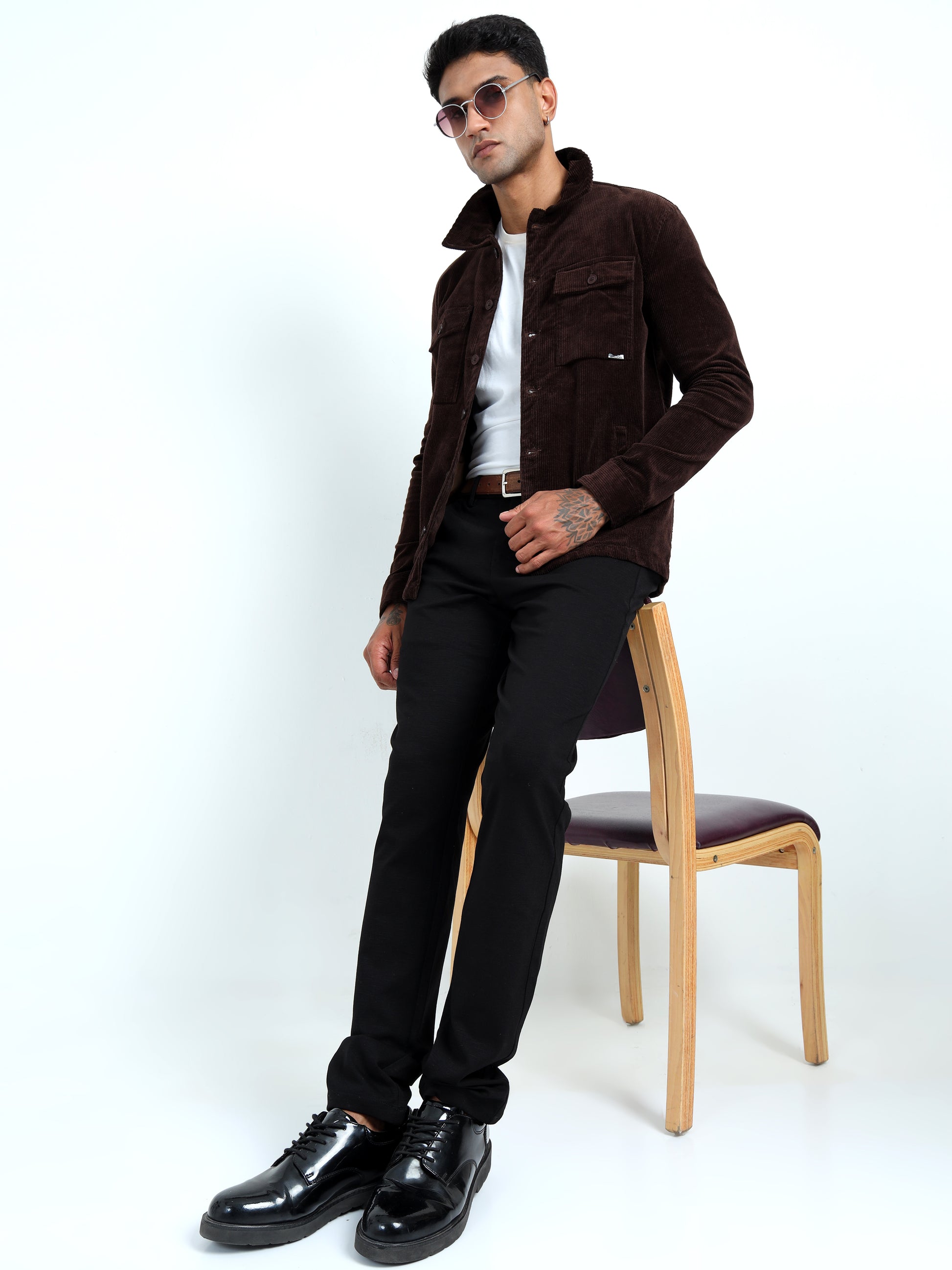 Tailored Fit Coffee Brown Men's Corduroy Jacket 