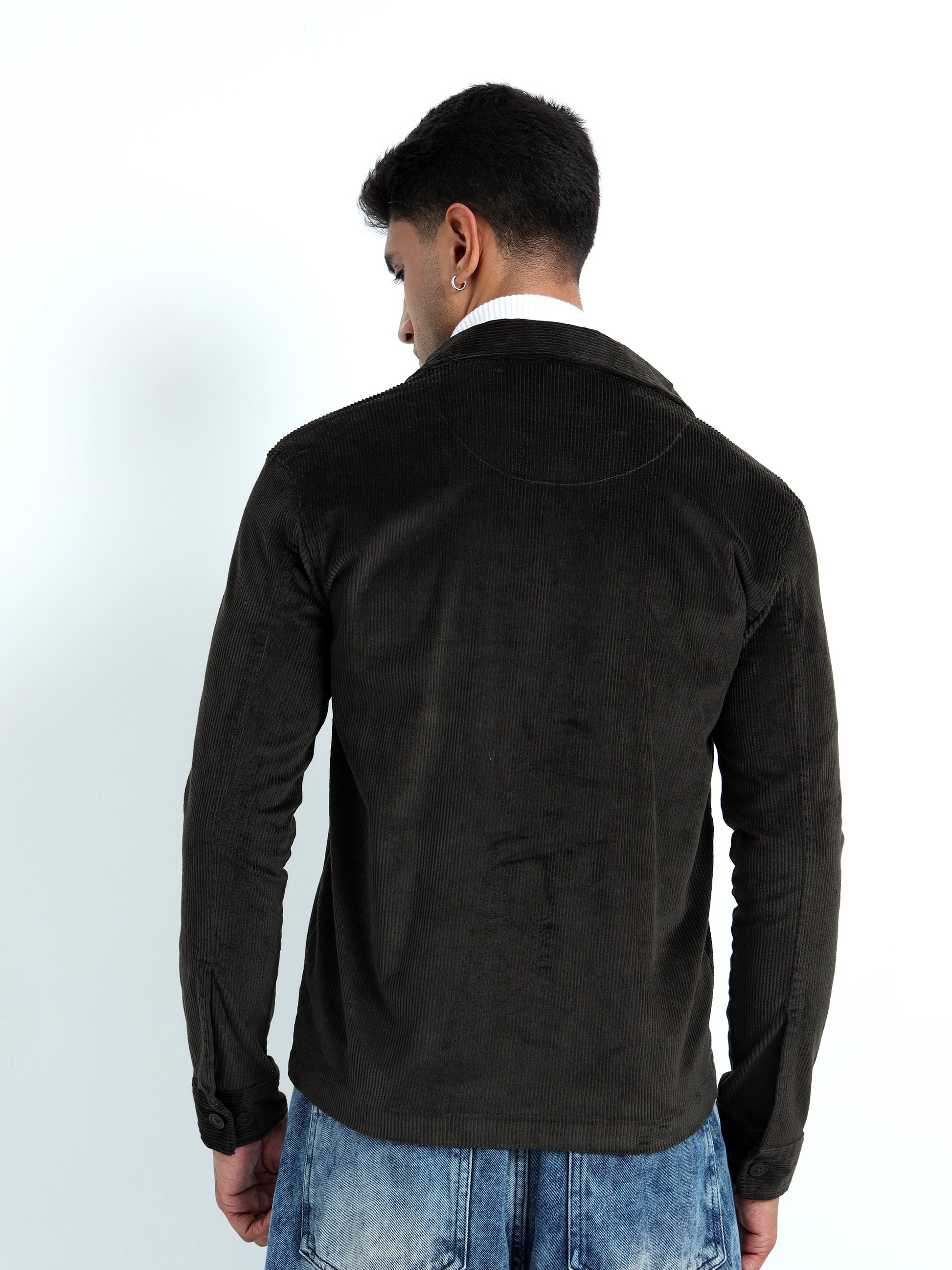  Tailored Fit  Men's Olive Corduroy Jacket 