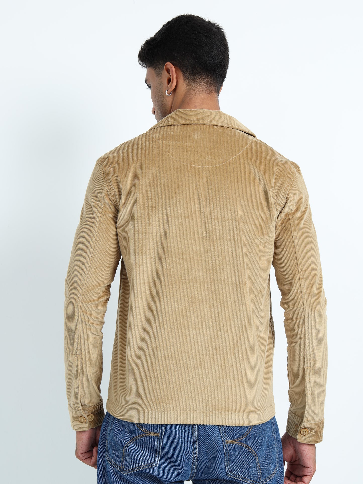  Tailored Fit  Khaki Corduroy Jacket for Men