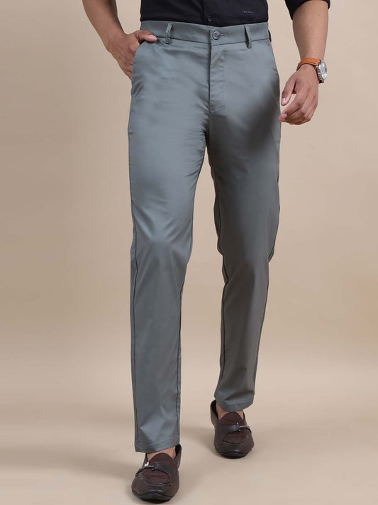 Jetsetter Grey Shiny Finish Trouser