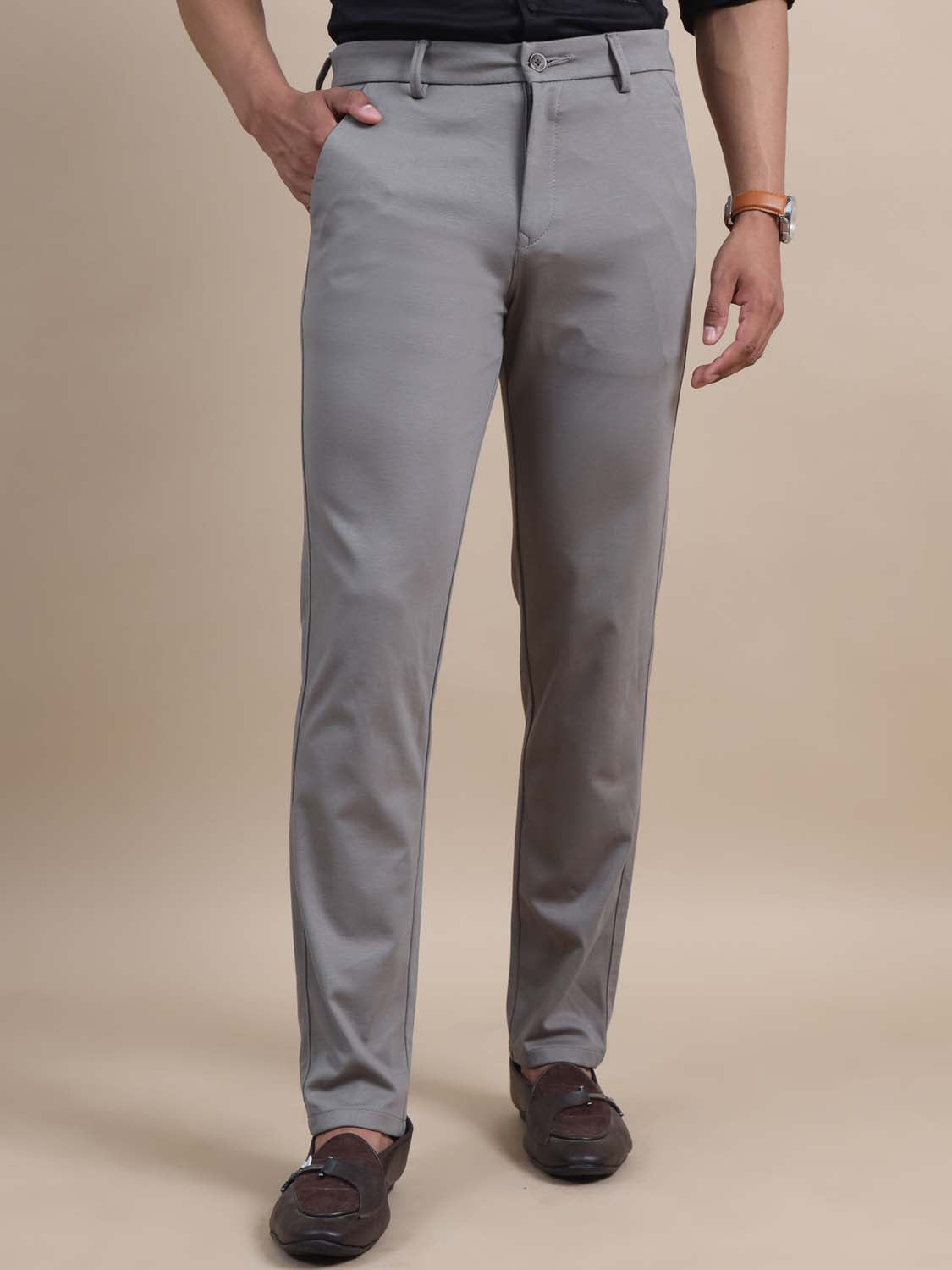 Flexi Fusion 4 Way Grey Chinos for men 