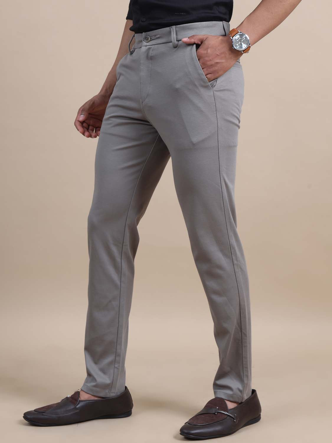 Flexi Fusion 4 Way Grey Chinos for men 