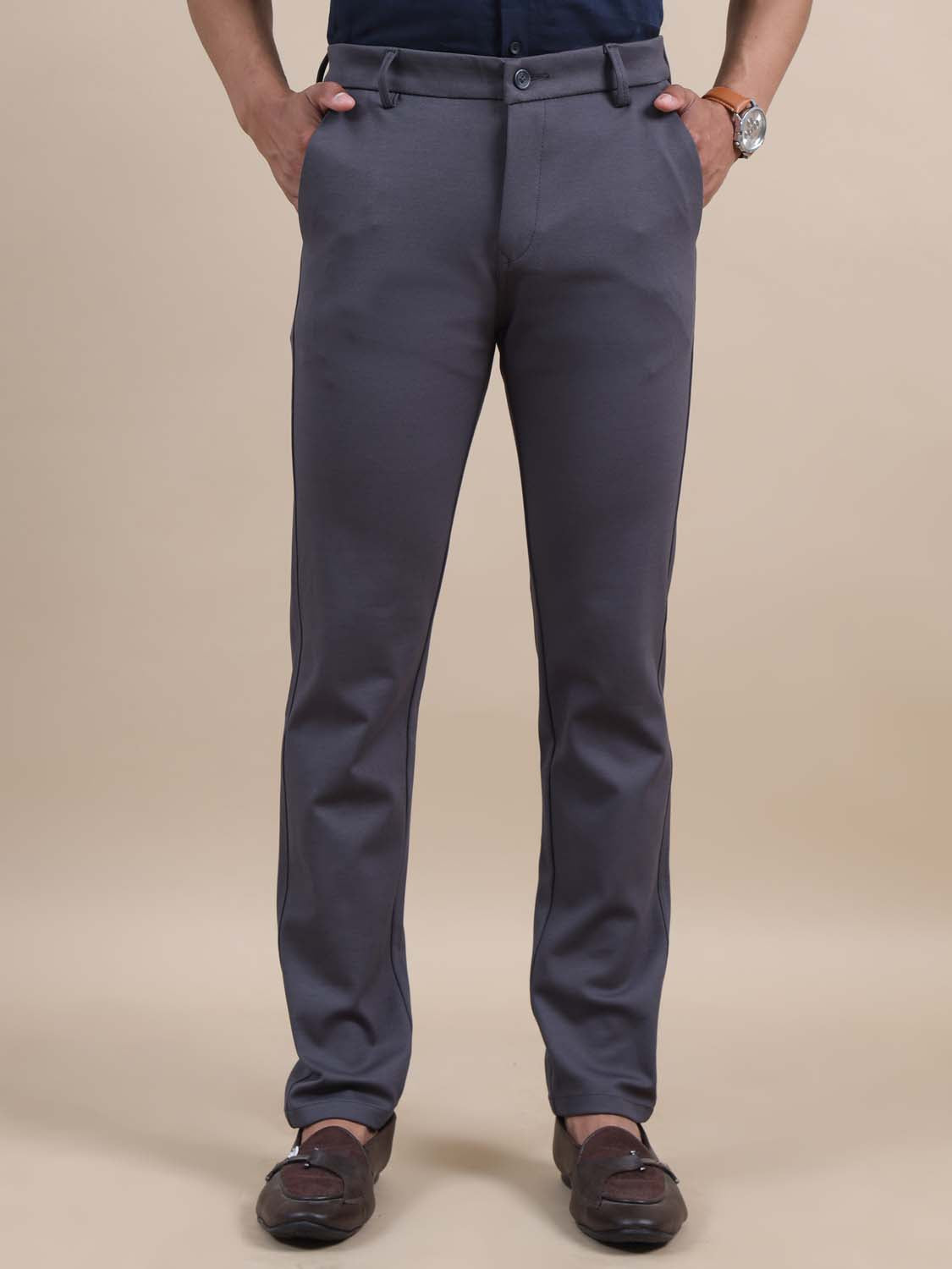 Buy Flexi Fusion Dark Grey Chinos For Men Online In India