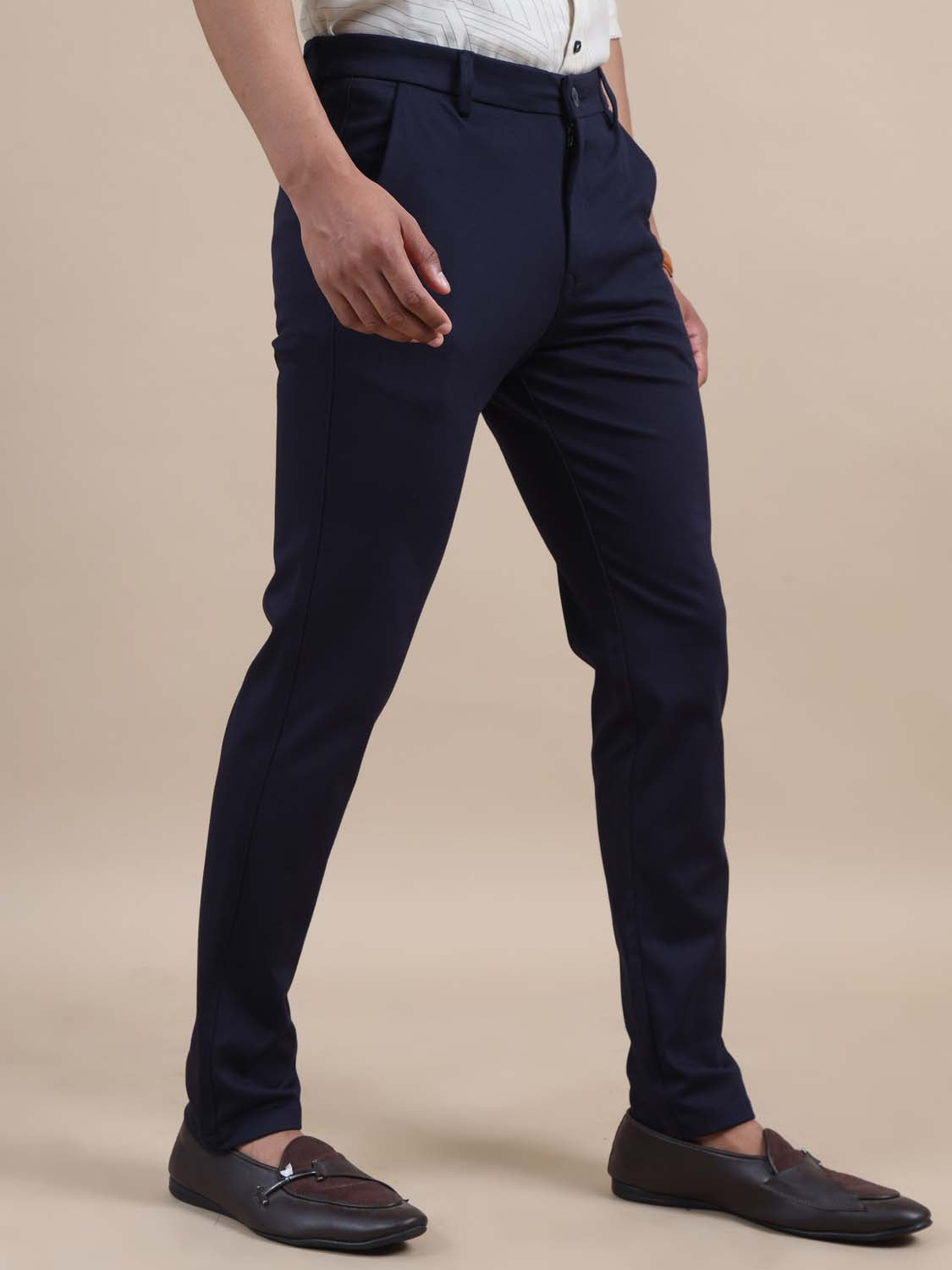 Flexi fusion 4 Way Navy Blue Chino Pants 