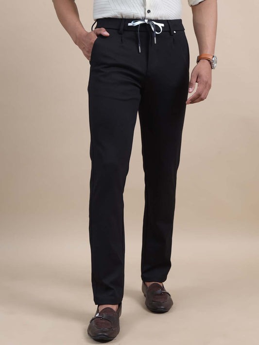  Eterno Black Casual Trouser For Men