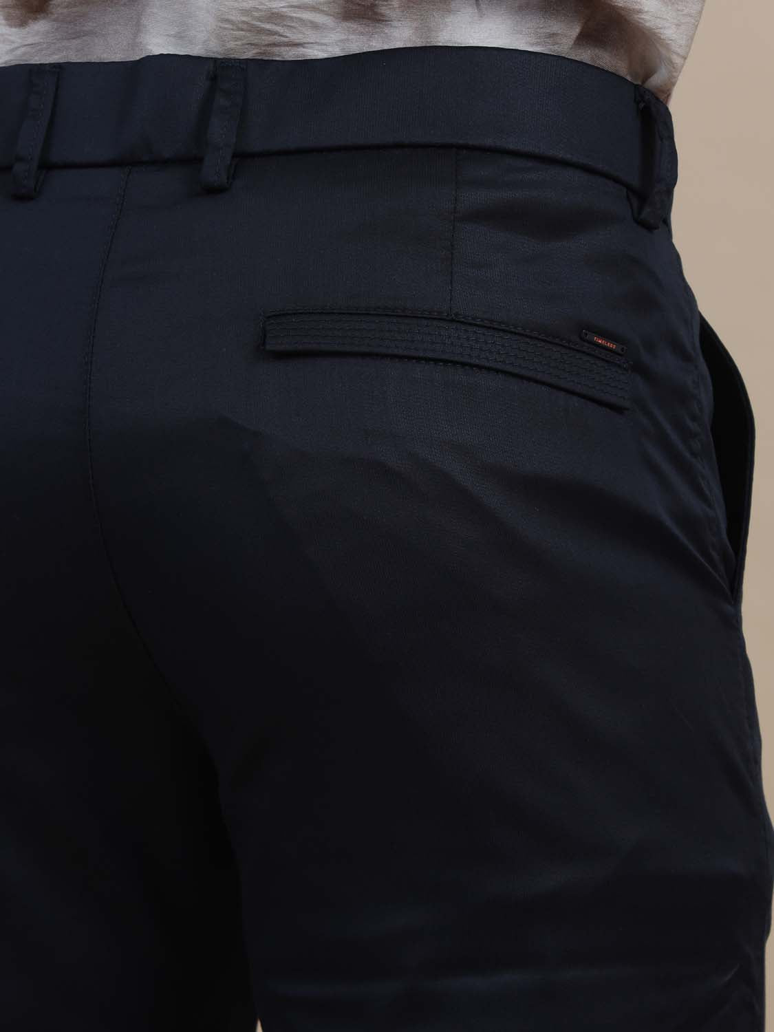 Lustre Navy Blue Stretchable Trouser