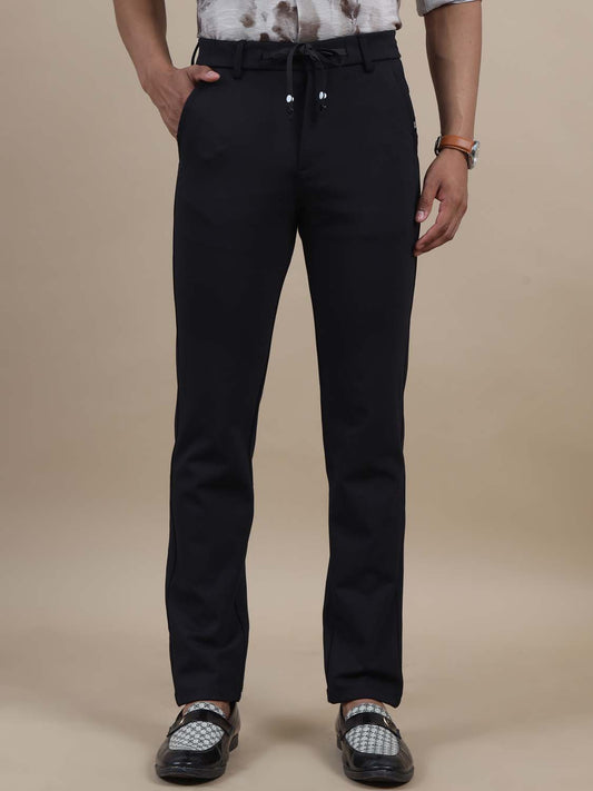 Flexinos Stretchable Navy Blue Chinos For Men