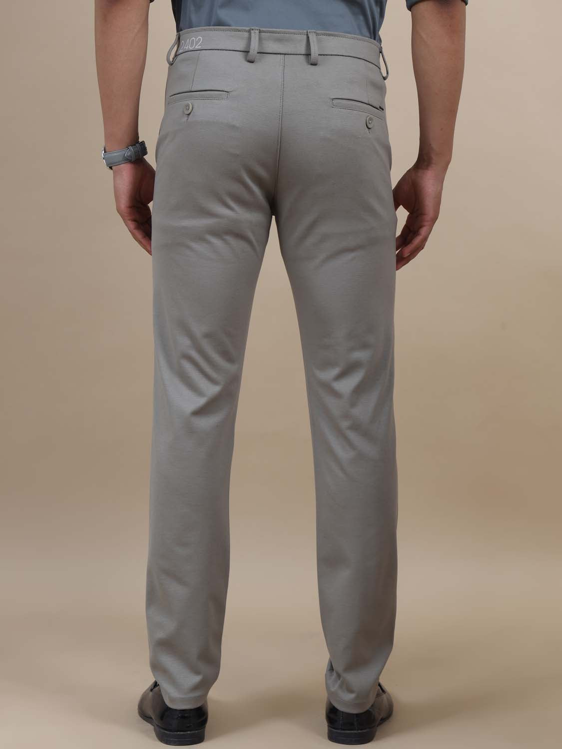 Move flex 4 Way Mens Light Grey Chinos For Men