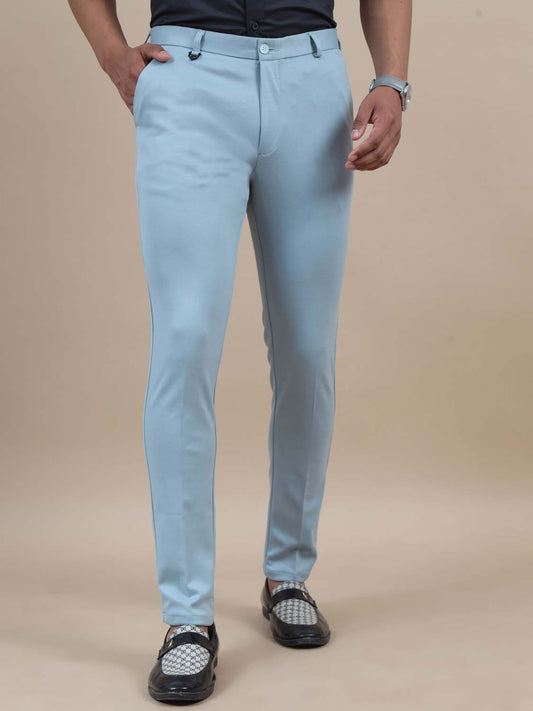 Tailor Tech 4 way Stretch Light Blue Chinos for Men