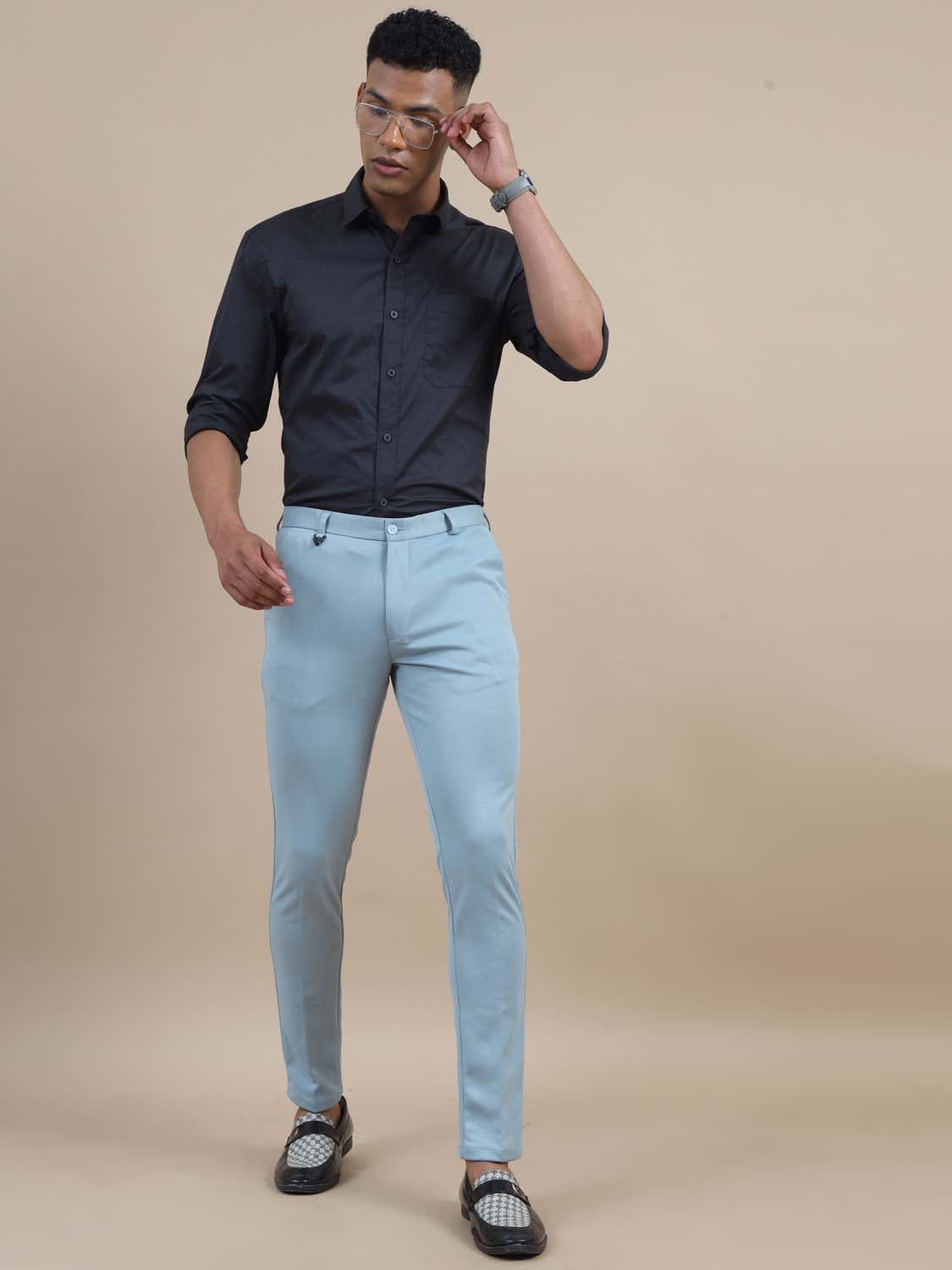 Light blue chinos mens sale