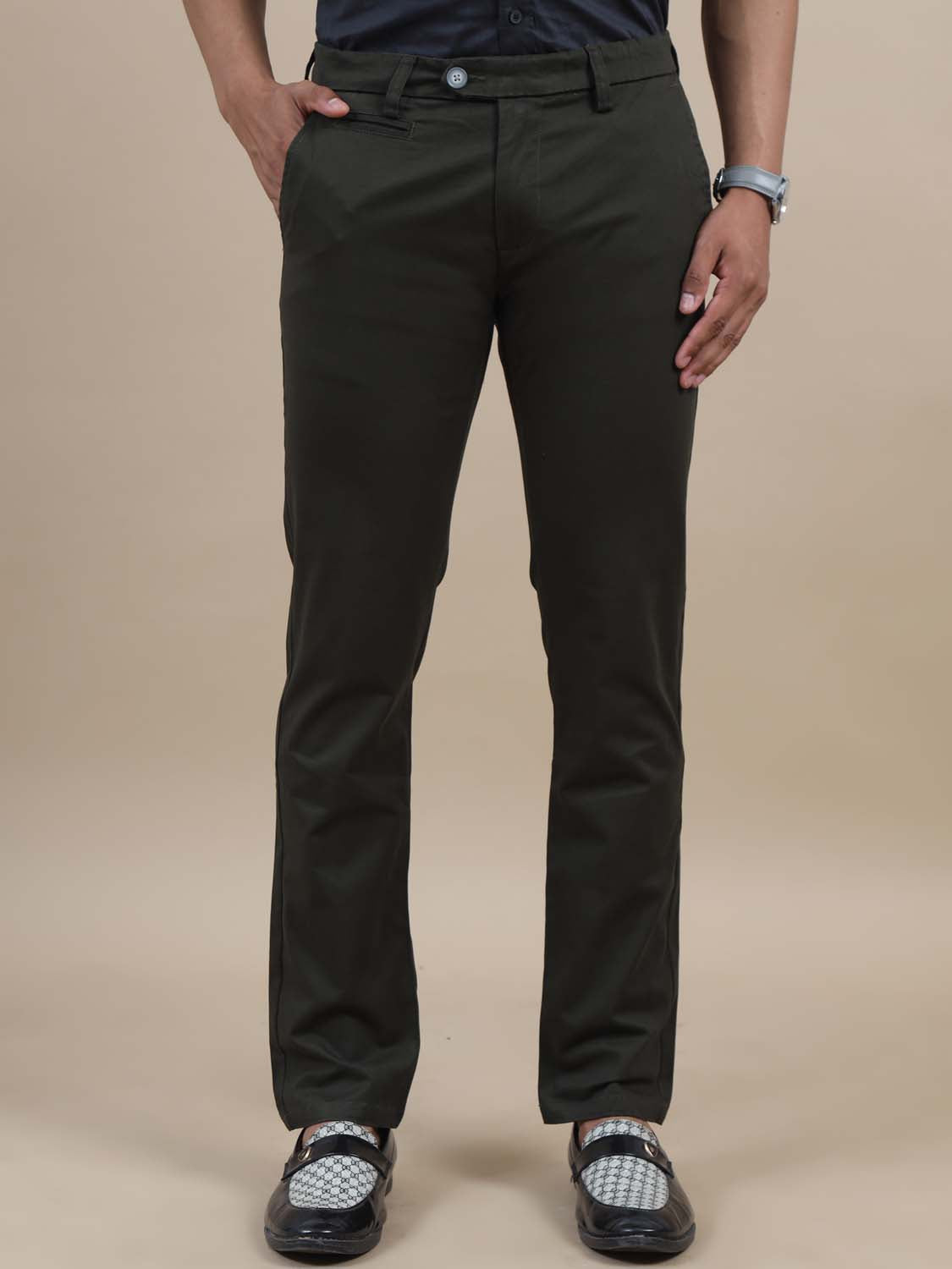 Trouso Comfort Olive Green Trouser