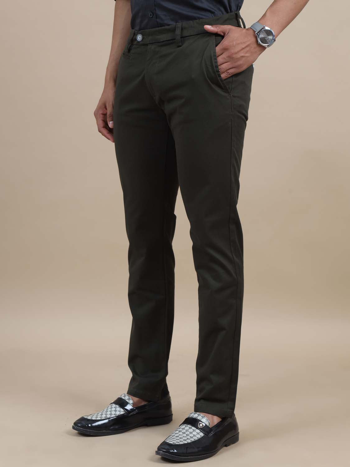 Trouso Comfort Olive Green Trouser