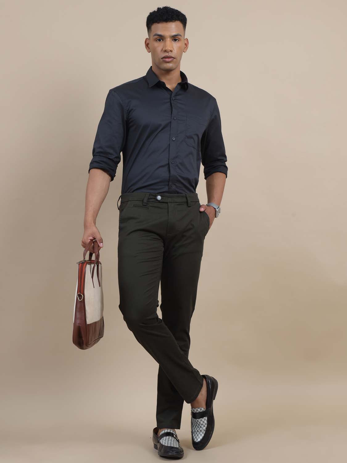 Trouso Comfort Olive Green Trouser