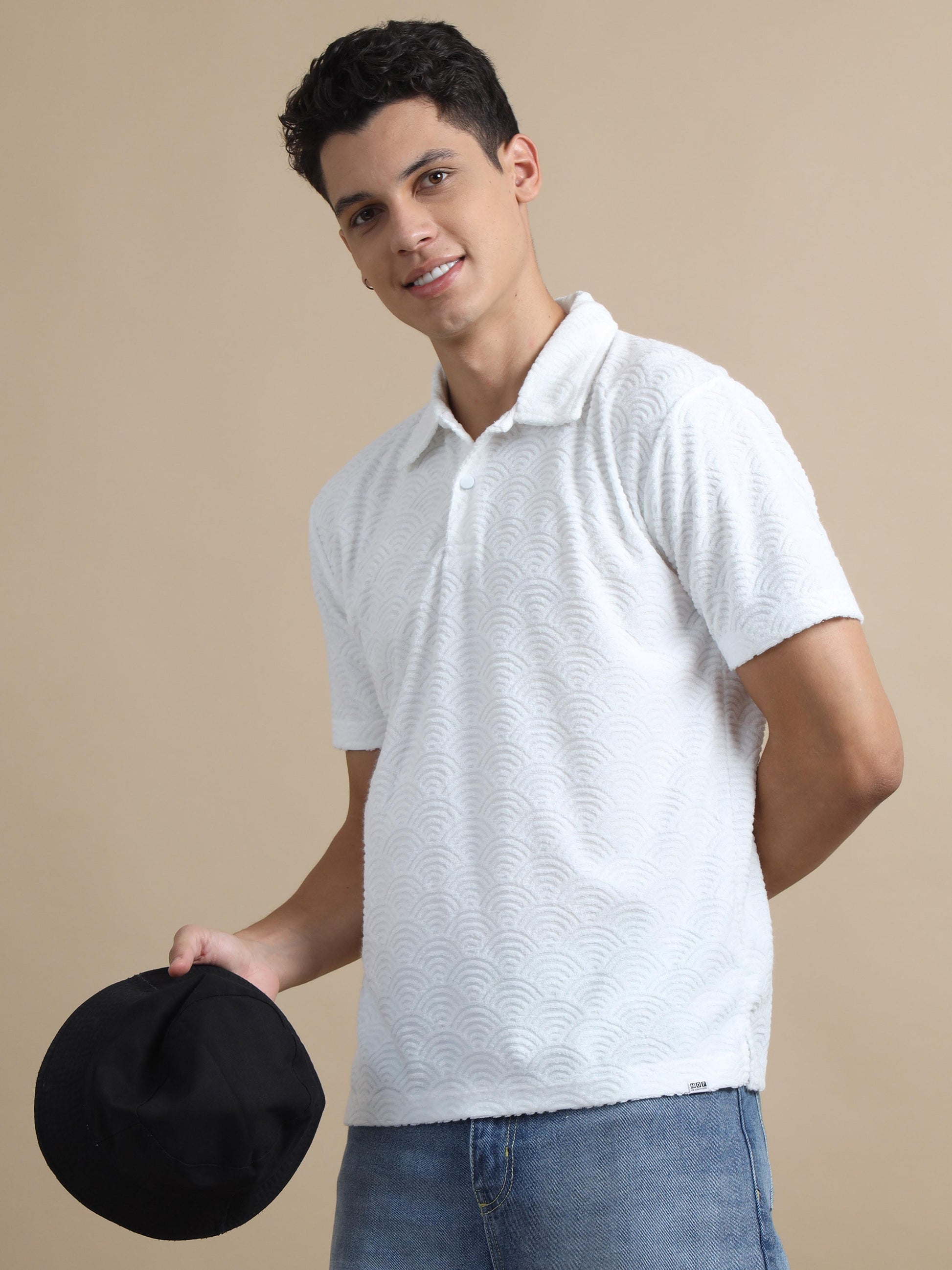 Threadedtouch White Polo Shirts For Men 