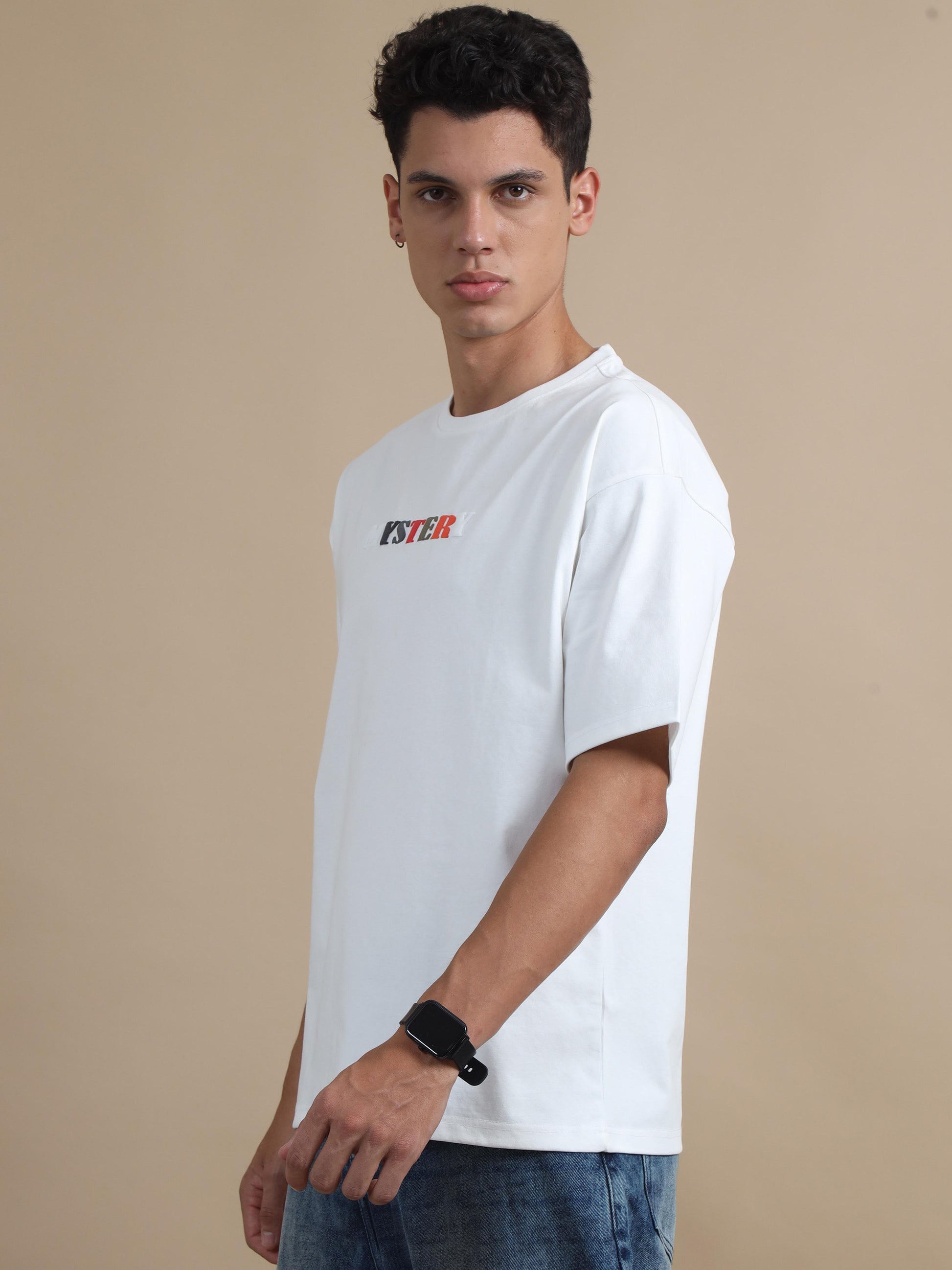 PuffBomb White Oversized Drop Shoulder T Shirt