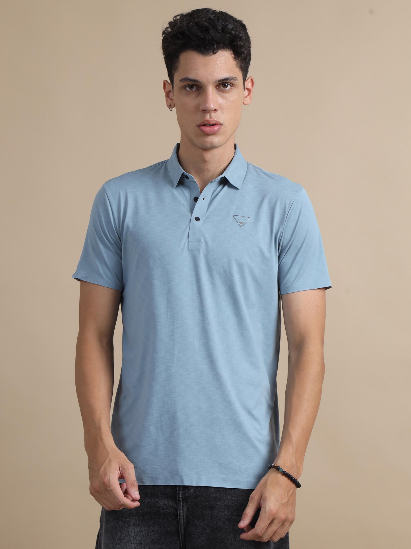 Flex comfort Light Blue Polo Neck T Shirt Men 