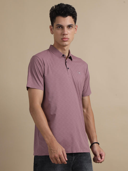 Comfort Mens Pink Polo Shirt Half Sleeves 