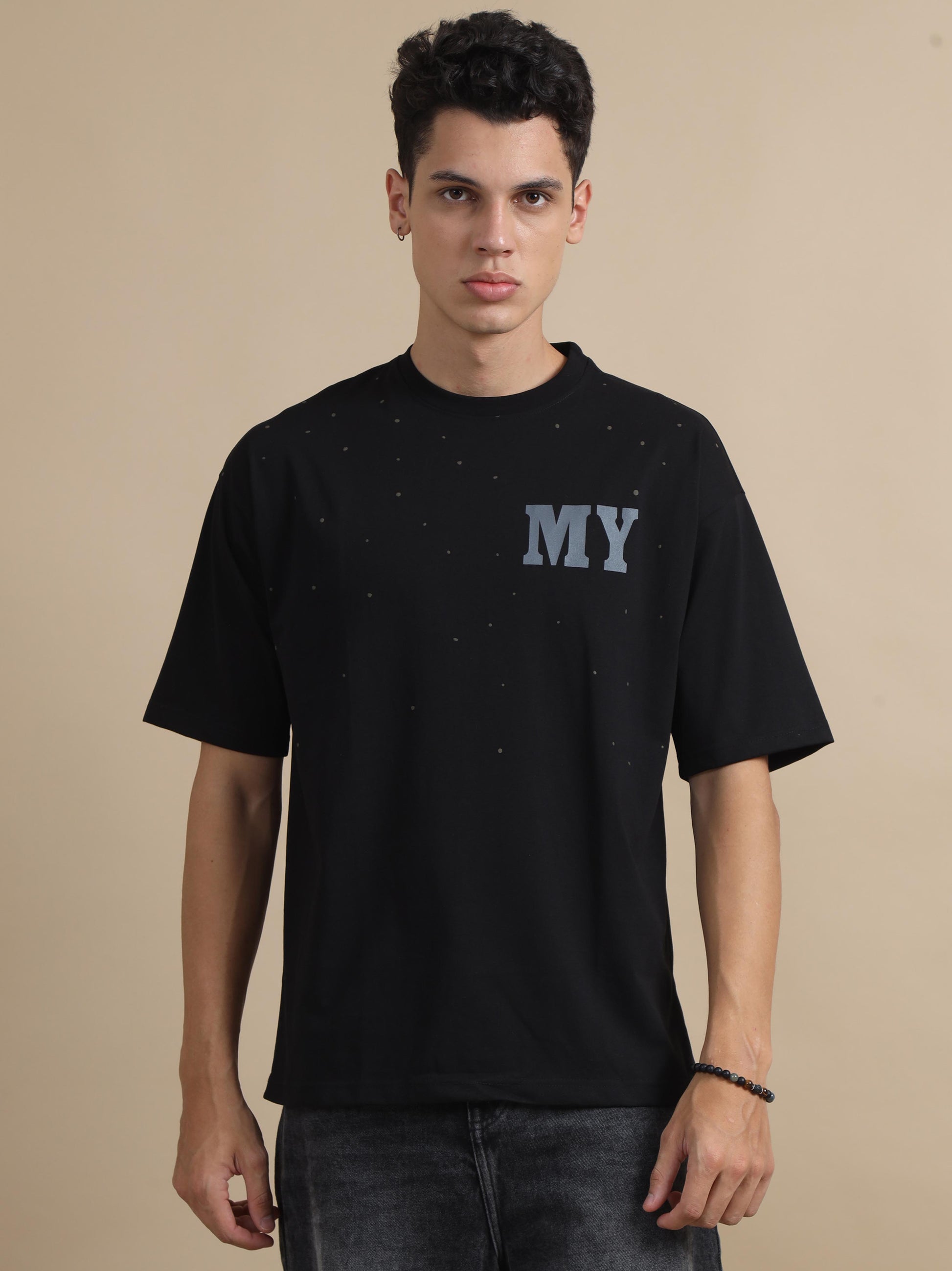 Puffbomb Black Oversized T Shirt Men 