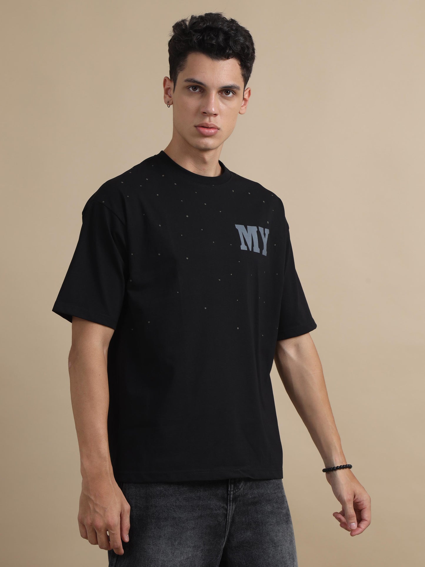 Puffbomb Black Oversized T Shirt Men 