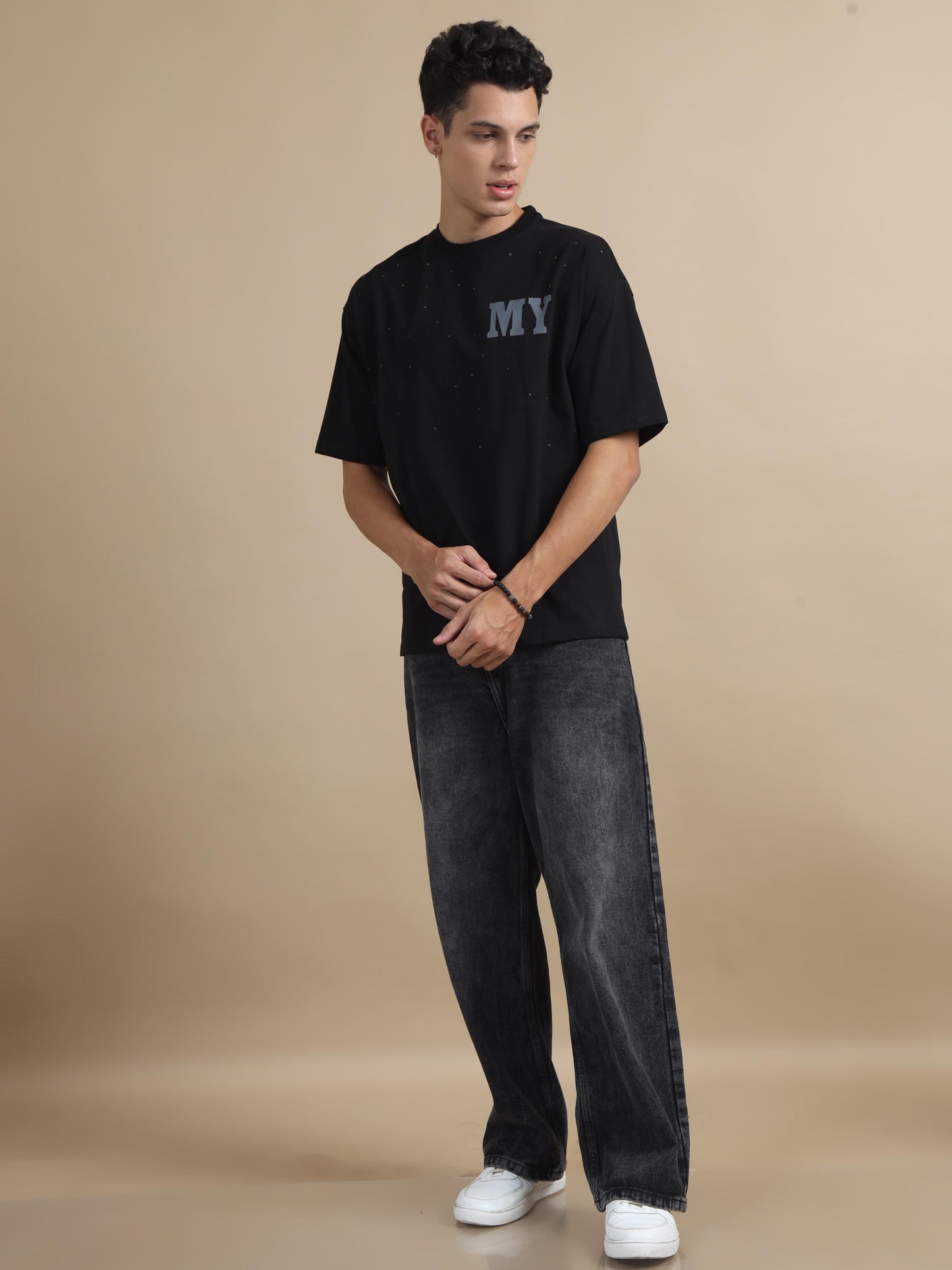 Puffbomb Black Oversized T Shirt Men 