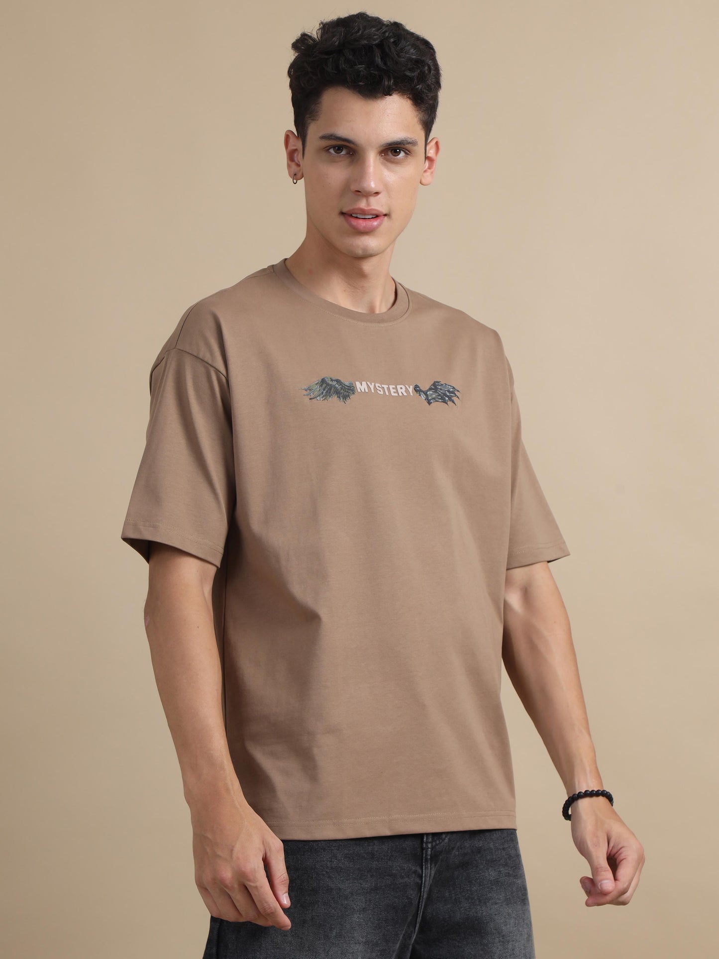 Puffbomb Oversized Brown T Shirt For Men