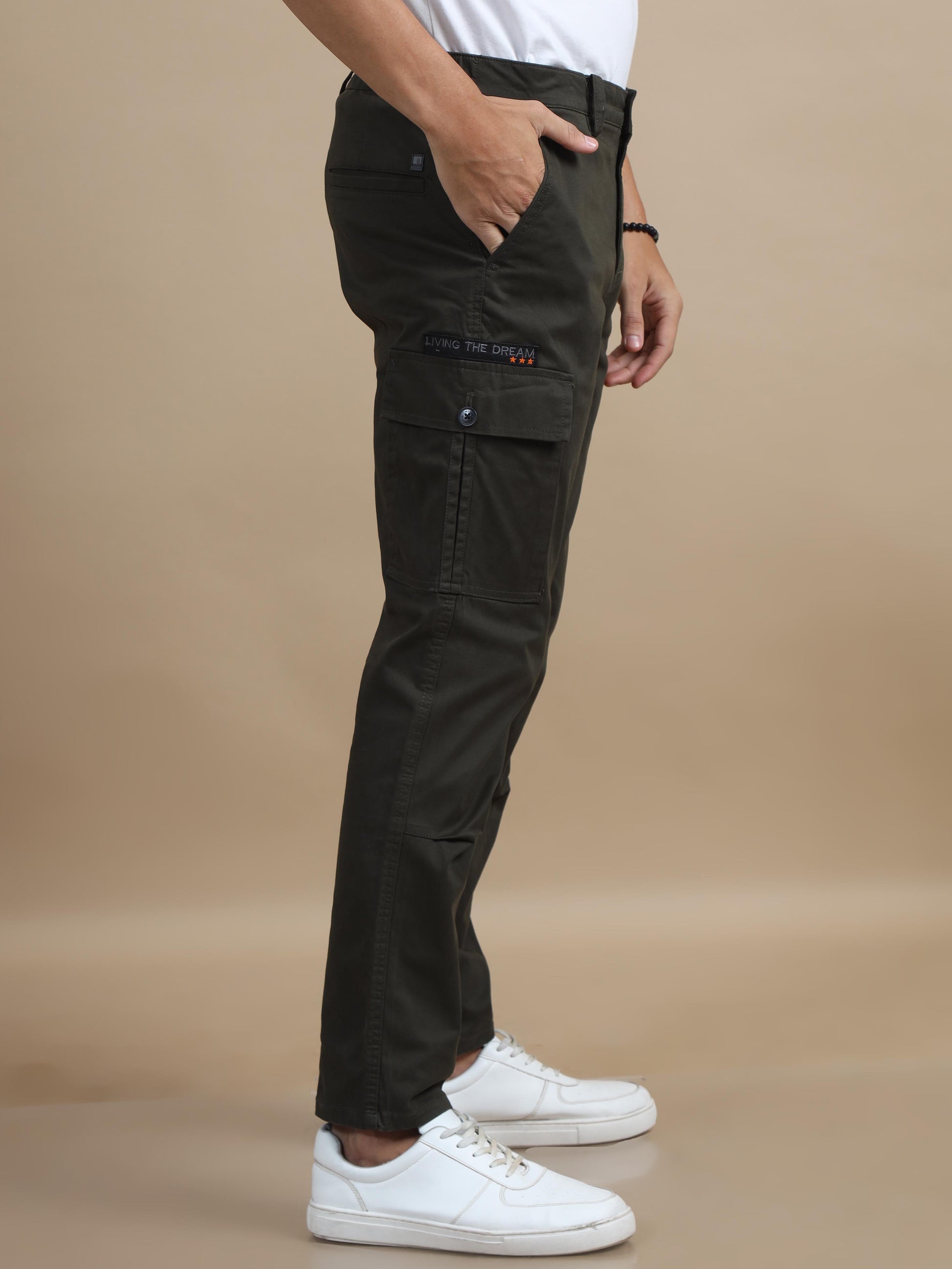 Wayfarer Olive Green Cargo Pants For Men