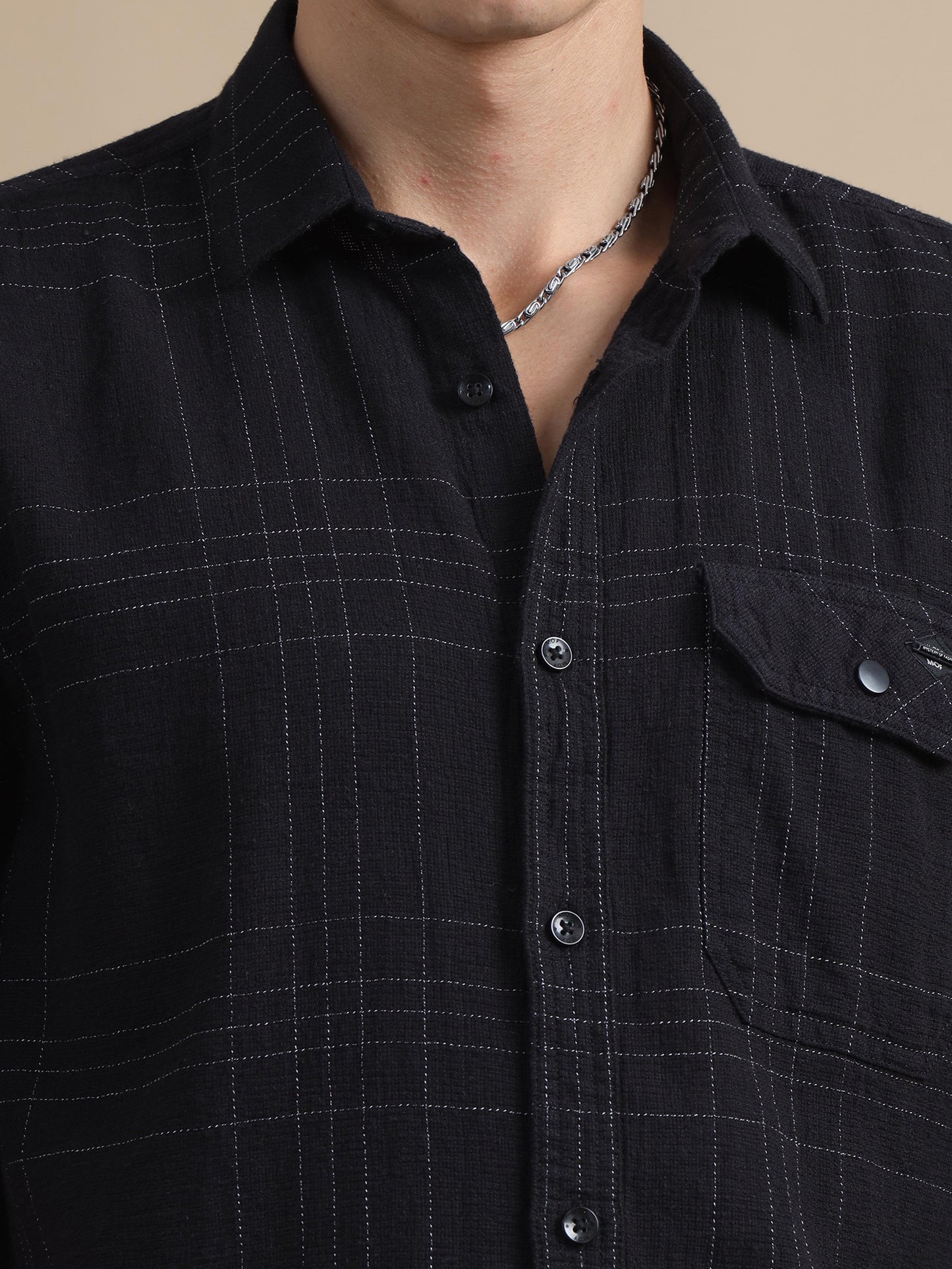 Gridgalore Black Checks Shirt For Men 