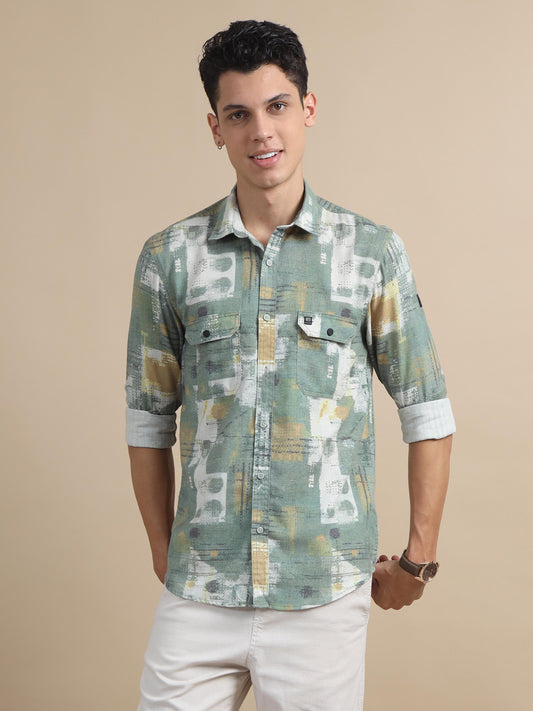 Pocket Breeze Light Green Shirt