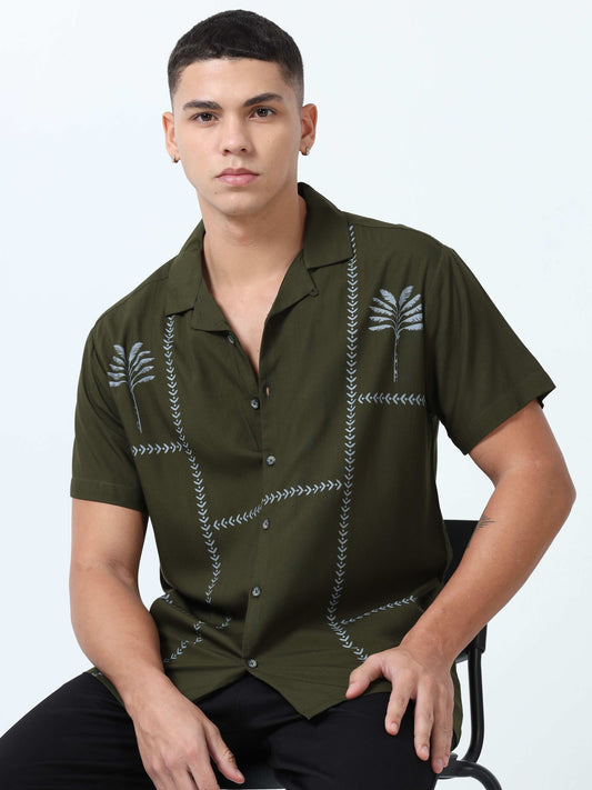 Men Rangoon Green Printed shirt