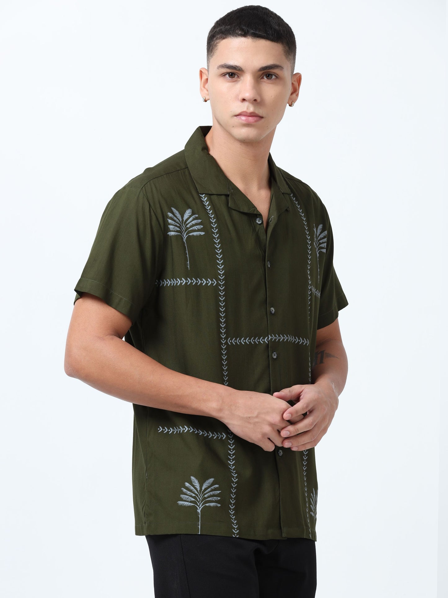 Men Rangoon Green Printed shirt