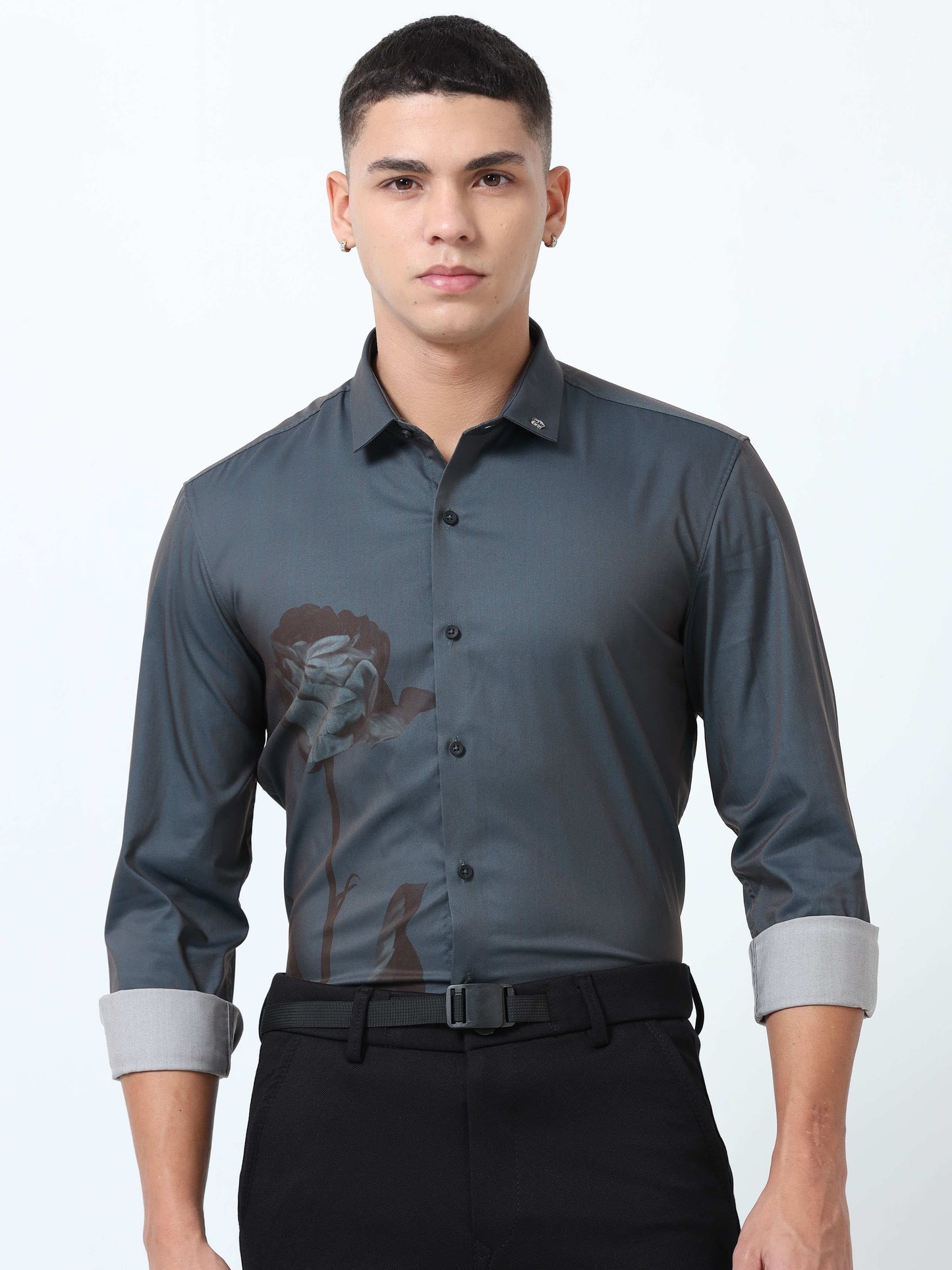 Men Shuttle Grey Printed shirt