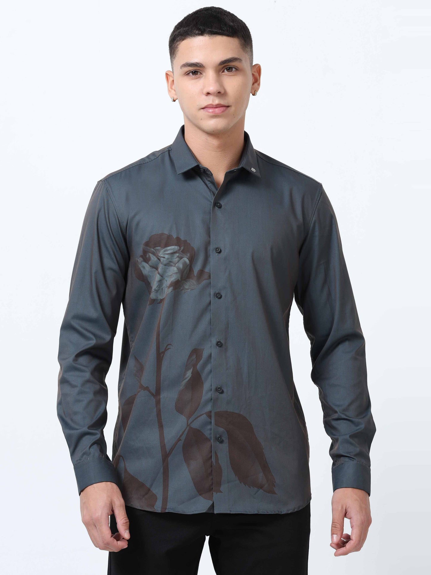 Men Shuttle Grey Printed shirt