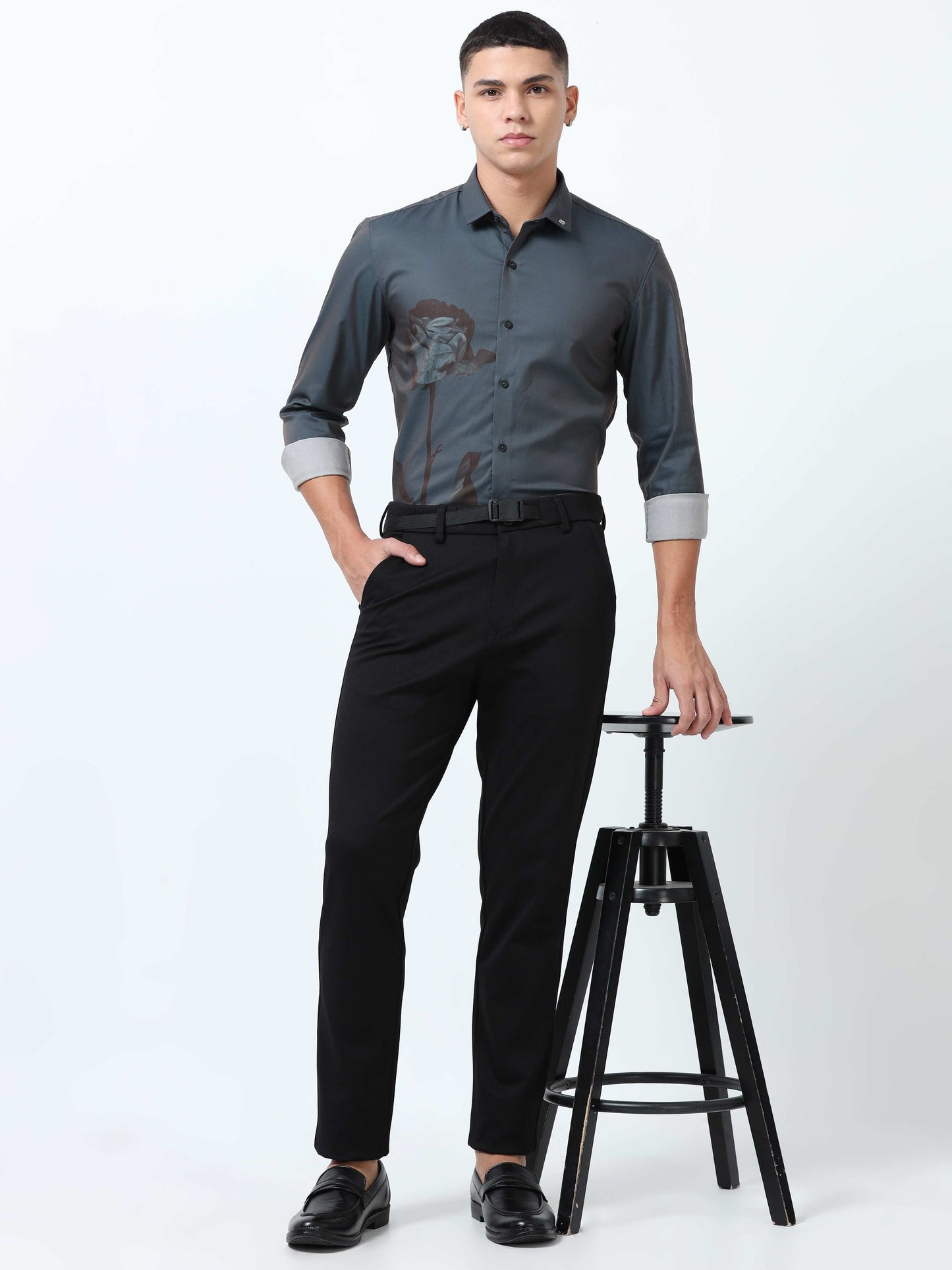 Men Shuttle Grey Printed shirt