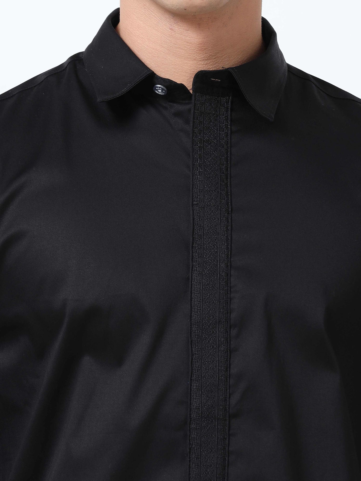 Trendy Black Mens solid shirts 