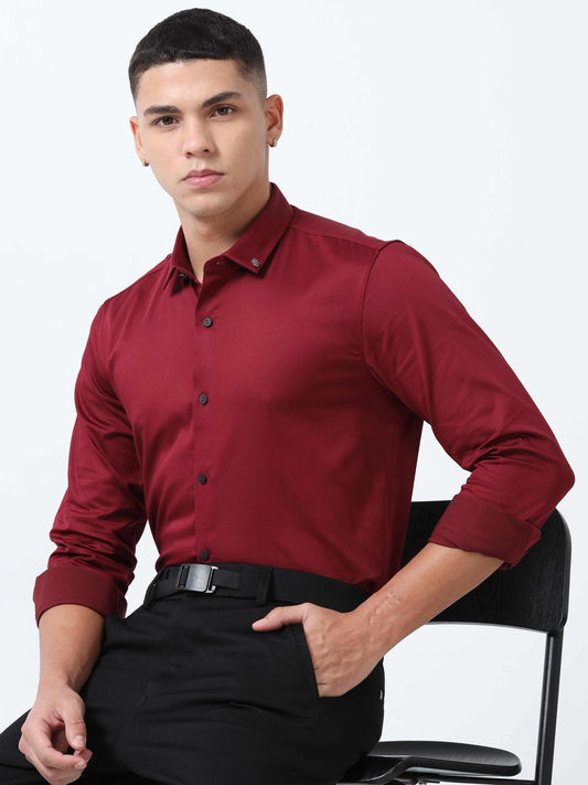 Falu Red solid shirts for Men