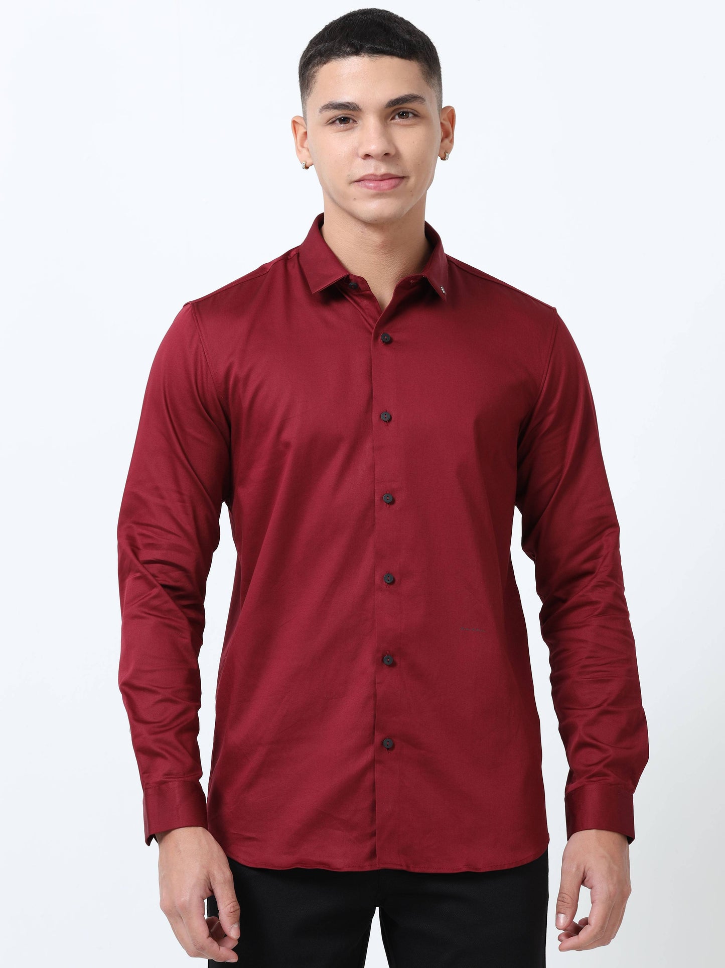 Falu Red solid shirts for Men