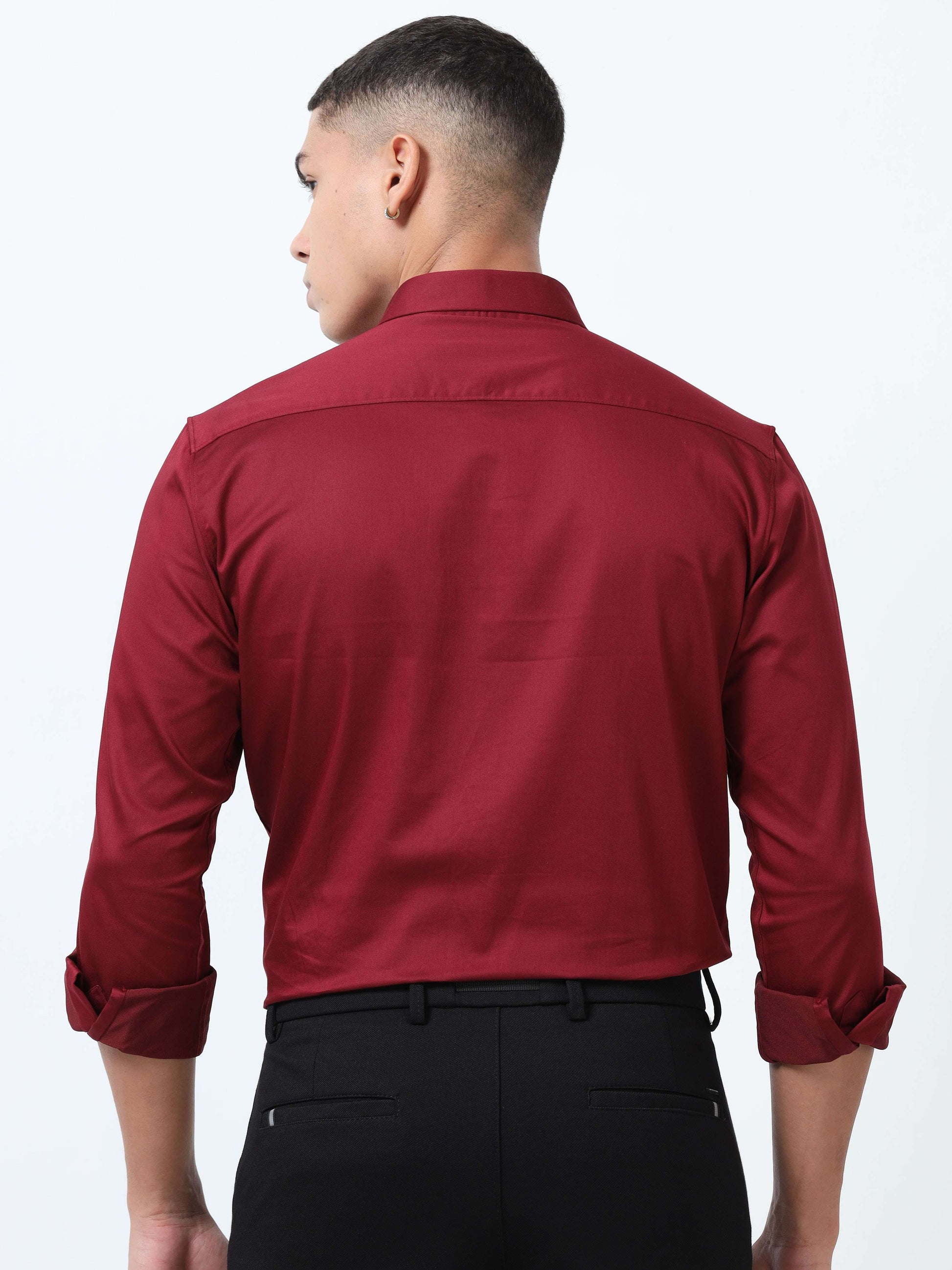 Falu Red solid shirts for Men