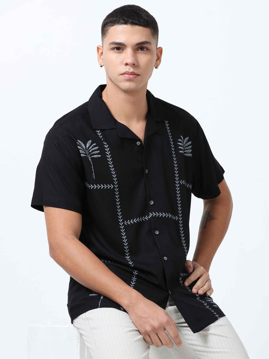 Men Black Printed Shirt