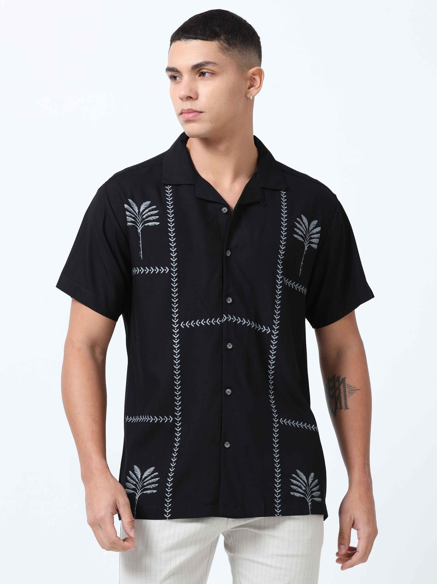 Men Black Printed Shirt